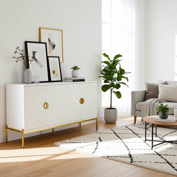 Sideboard Apneumone Weiß - Holzwerkstoff - 40 x 80 x 162 cm