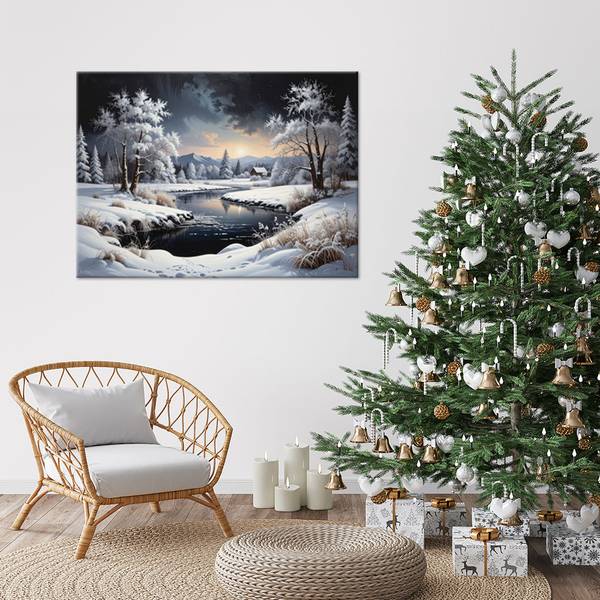 Wandbild Winter 90 x 60 cm