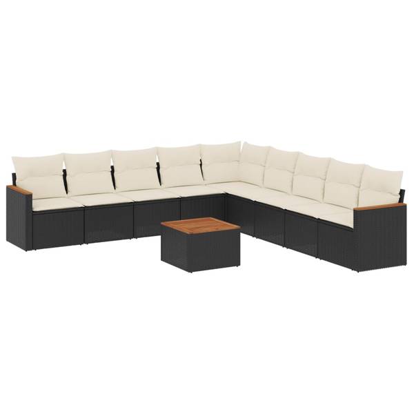 Garten Lounge Set 3035936-2 (10-teilig) Schwarz - Creme