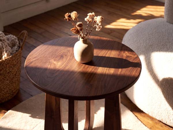 Beistelltisch GAILLARD Braun - Holz teilmassiv - 50 x 50 x 1 cm