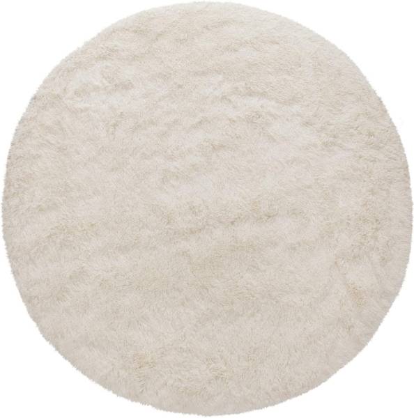 HOCHFLORTEPPICH 80/80 cm Silky 591 Weiß - 80 x 80 cm - Durchmesser: 80 cm