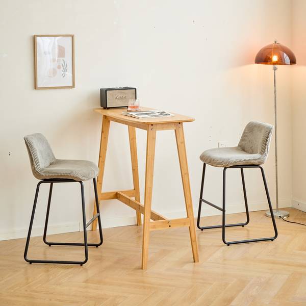 Barhocker CORIA 2er Set Grau