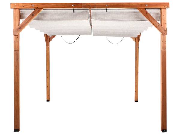 Garten-Pergola VILLAROSA Beige - Braun - Massivholz - 320 x 250 x 380 cm