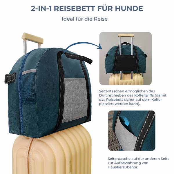 Reisebett NOMAD Blau - Textil - 50 x 35 x 16 cm