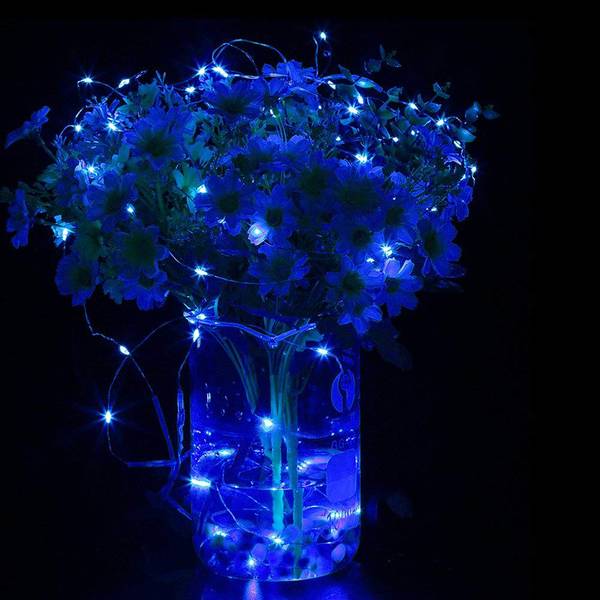 Draht-Lichterkette 200 cm Blau - Kunststoff - 200 x 200 x 200 cm