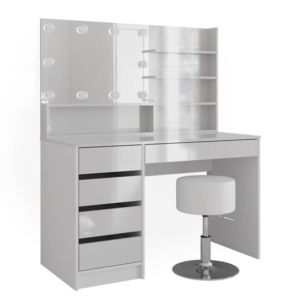 Schminktisch Sherry 41294 3er set Weiß - Holzwerkstoff - 120 x 145 x 55 cm