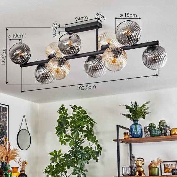 Deckenleuchte Cesaro Grau - Gelb - Metall - 24 x 16 x 110 cm