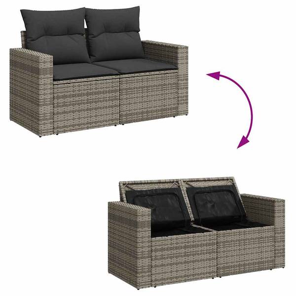Garten-Lounge-Set 3037483-2 (6-teilig) Grau