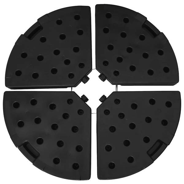 Socle de parasol 47857 (lot de 4) Noir - Matière plastique - 101 x 8 x 101 cm