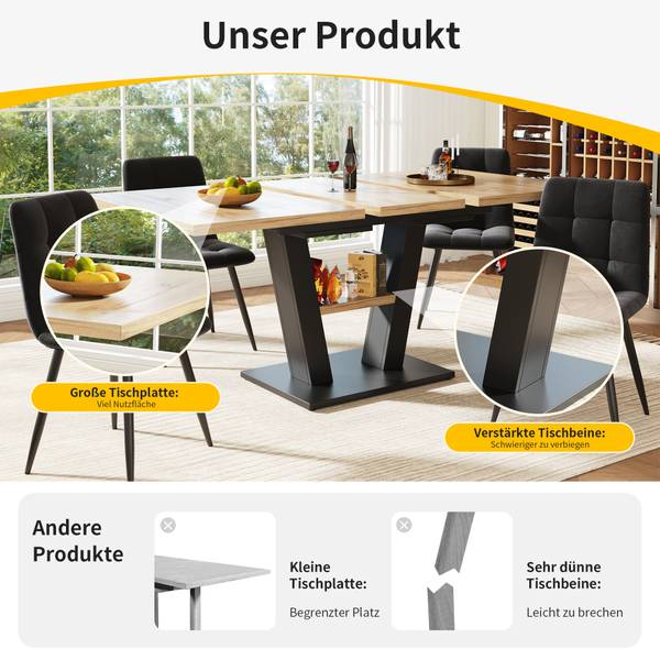 Esstisch N620P24218182N Braun - Holzwerkstoff - 70 x 75 x 119 cm