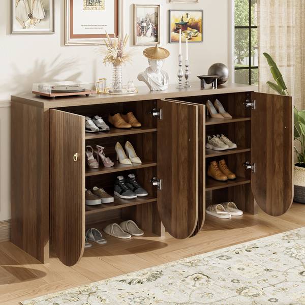 Sideboard Coeus Ⅱ Braun - Holzwerkstoff - Metall - 147 x 80 x 147 cm