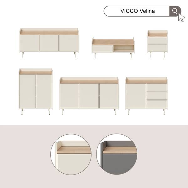 Table basse Velina 56428 Blanc crème