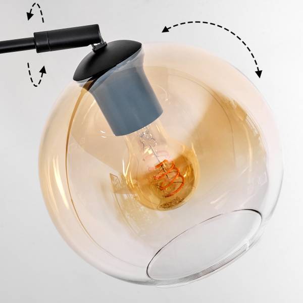 Stehlampe Cesaro Gelb - Aluminium - Klarglas - Marmor - 101 x 185 x 72 cm