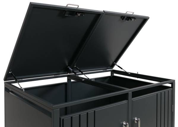 Cache-poubelle 2 places O67 Anthracite - Largeur : 132 cm