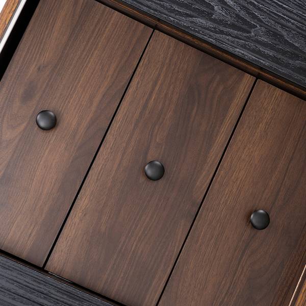 Sideboard Vekaid BK Schwarz - Holzwerkstoff - Metall - 40 x 80 x 118 cm