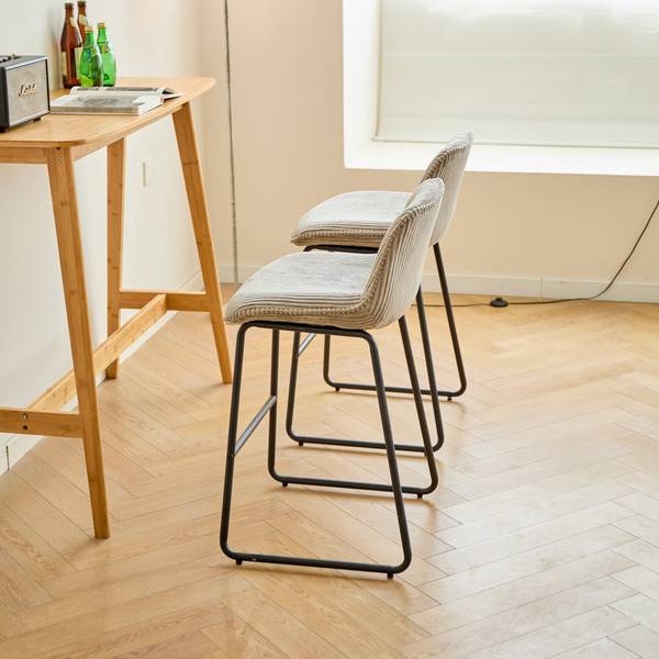 Barhocker CORIA 2er Set Grau