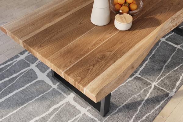 Esstisch TITAN Beige - 200 x 110 cm - Schwarz
