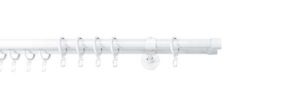Gardinenstange auf Maß wire-cap II Weiß - Breite: 160 cm