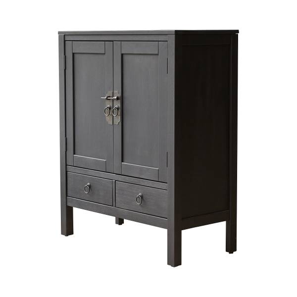 Anrichte Thaki Black Schwarz - Kiefer - 80 x 100 x 40 cm