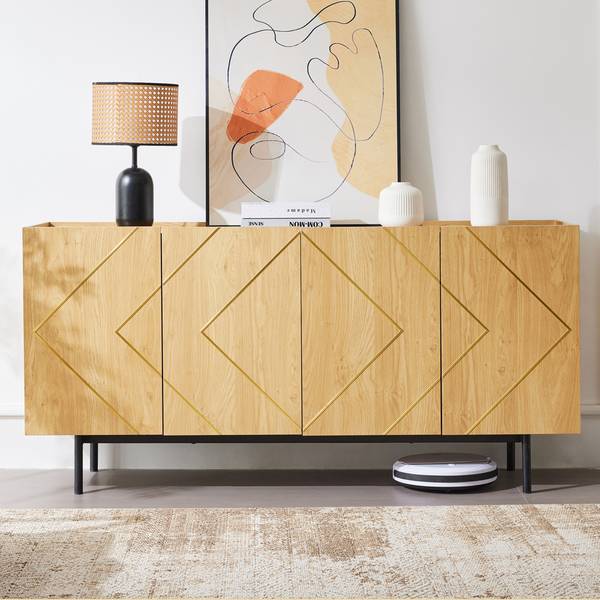 Sideboard-BB3024 Beige - Holzwerkstoff - 160 x 78 x 40 cm