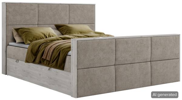 Boxbett DELNOR DUO Greige - Lavagrau - Breite: 144 cm - H3