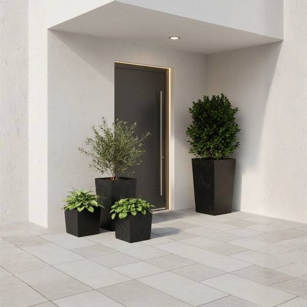 Blumentopf Flore 3er-Set Schwarz