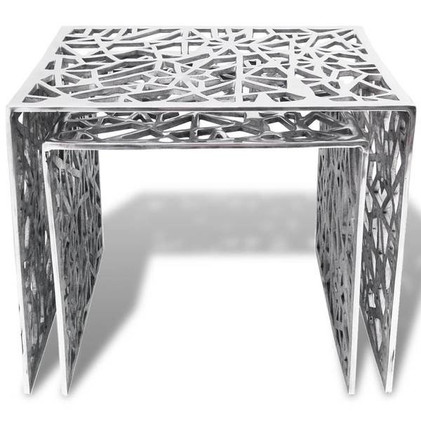 Beistelltisch 243508 (2er Set) Silber - Aluminium - 39 x 40 x 49 cm