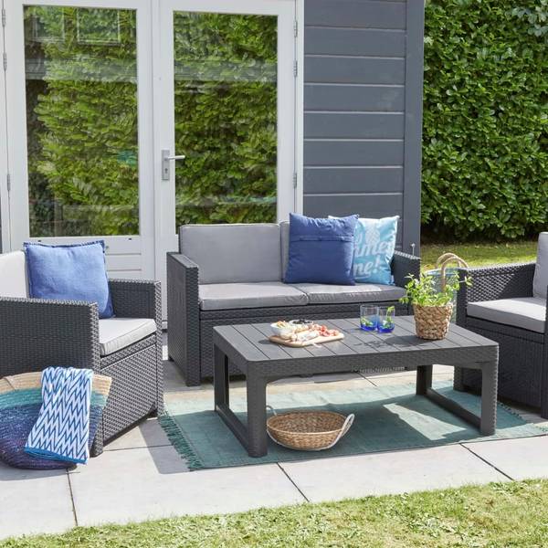 Gartentisch Lyon Grau - Polypropylen - 72 x 66 x 116 cm