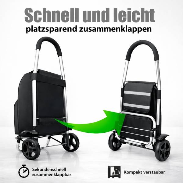 Einkaufstrolley 1002912 Schwarz - Kunststoff - 45 x 104 x 29 cm