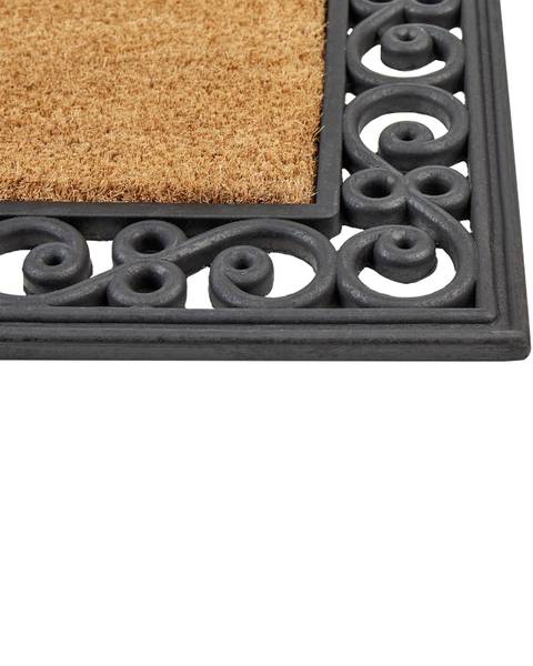 Fussmatte PULAG Schwarz - Blau - Naturfaser - 45 x 75 cm