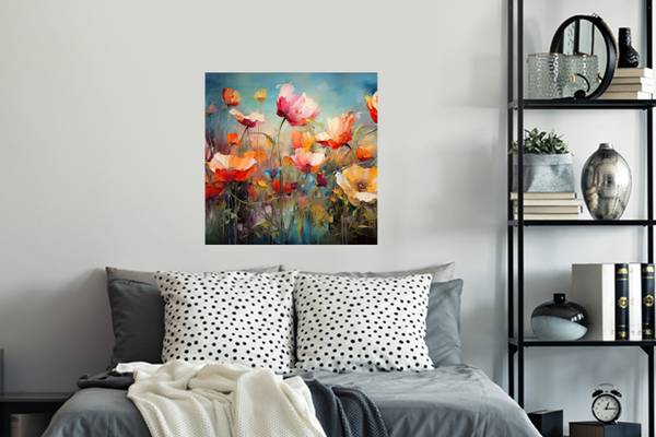 WANDTATTOO Blumen Orange - Polypropylen - 50 x 50 x 1 cm