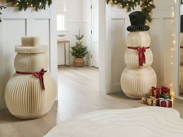 Dekofigur KLARALVEN 2-tlg Beige - Papier - 54 x 90 x 54 cm