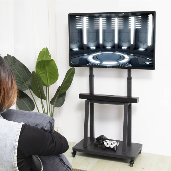 TV Ständer TV Wagen Standfuss 32"–80" Schwarz - Metall - 40 x 163 x 62 cm