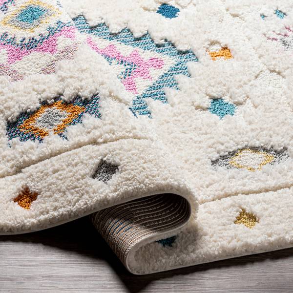Hoogpolig Vloerkleed GALESBURG wit - polypropeen - 160 x 4 x 213 cm
