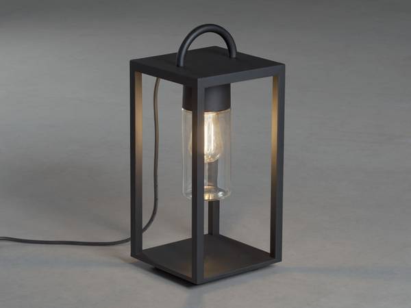 LED Bodenlaterne Außen, Höhe 45,5cm Schwarz - Stahl - 20 x 45 x 20 cm
