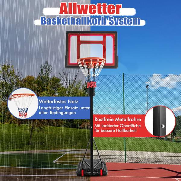 Basketballständer EB50459DE Schwarz - Metall - 54 x 310 x 77 cm