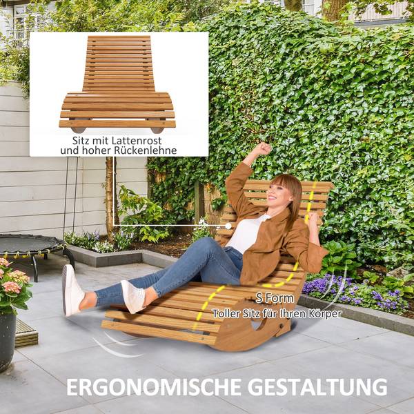 Schaukelstuhl 84G-210V01TK Braun - Massivholz - 60 x 60 x 130 cm