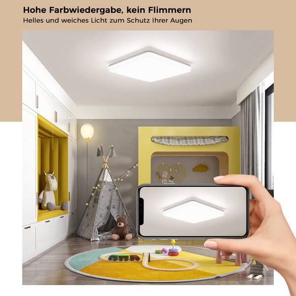 Led Deckenleuchte Dimmbar CE1264 Weiß - Kunststoff - Polyrattan - 34 x 6 x 34 cm