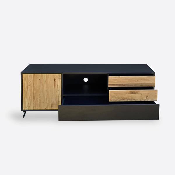 Gendgefertigter Fernsehschrank CASTEL Braun - Eiche - 150 x 60 x 45 cm