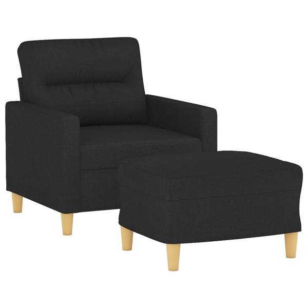 Sessel mit Hocker XT4496 Schwarz