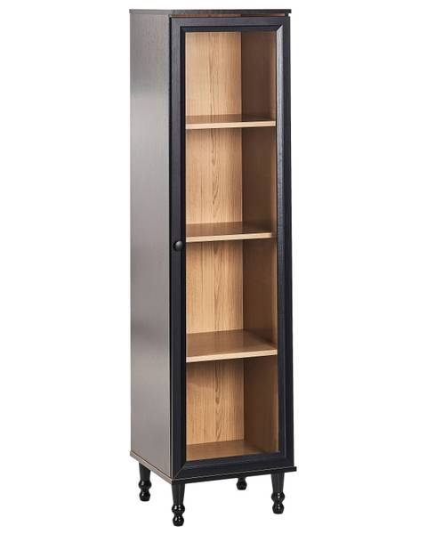 Armoire vitrine TINGLEDALE Noir - Marron - 40 x 150 x 38 cm