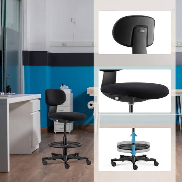 Siège de bureau WORK MF2 Noir - Polyester - 46 x 103 x 51 cm