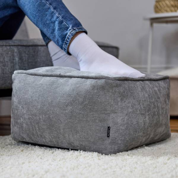 Hocker Chenille Amara Grau