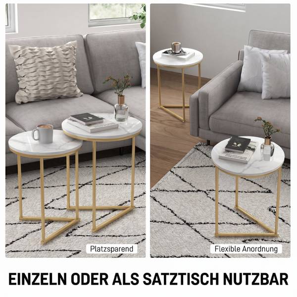 Beistelltisch 83B-119V00GD Gold - Stahl - 45 x 55 x 45 cm