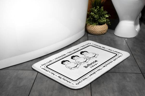 Badteppich Sumo-Spieler Weiß - Textil - 90 x 60 x 90 cm