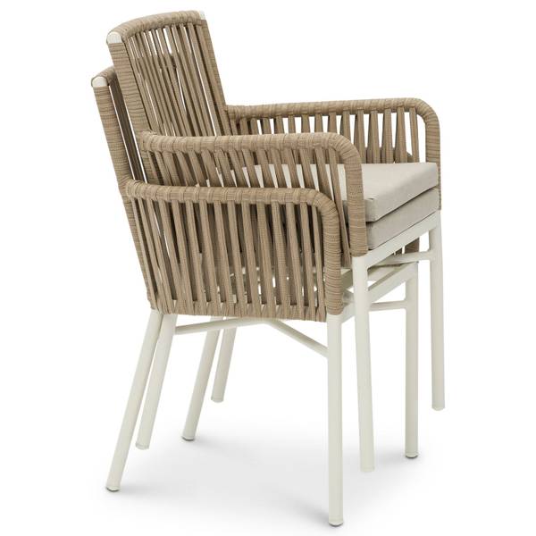 Gartenstühle AFUERA (6er-Set) Weiß - Metall - 56 x 85 x 59 cm
