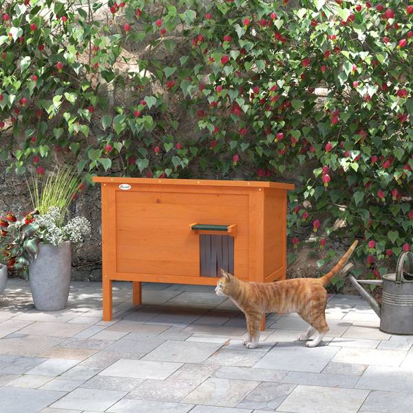 Katzenhaus CP65 Orange - Holzwerkstoff - 69 x 69 x 85 cm