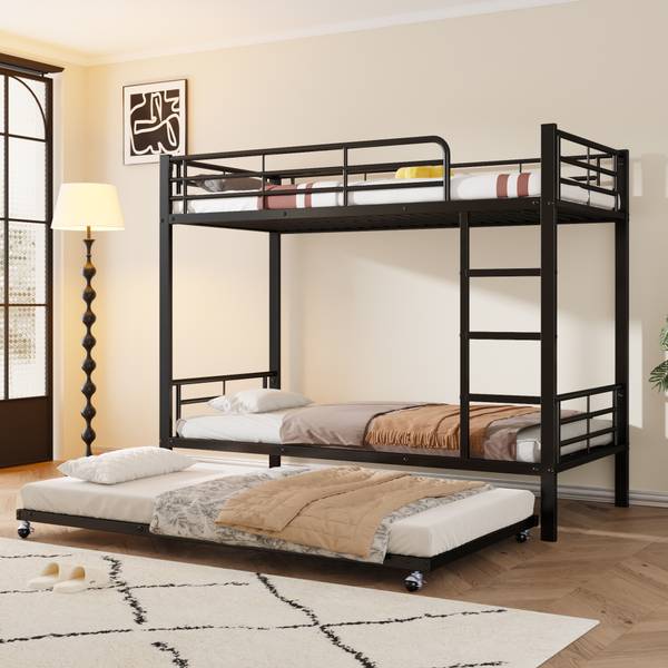 Etagenbett  Eos Ⅵ Schwarz - Metall - 95 x 160 x 204 cm