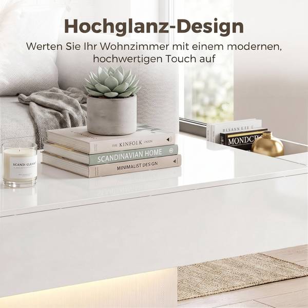 Couchtisch 83B-849V90WT Weiß - Holzwerkstoff - 48 x 55 x 108 cm