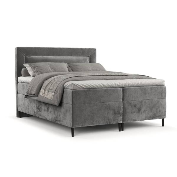Boxspringbett Noble Bonellfederkern Grau - Liegefläche Breite: 180 cm